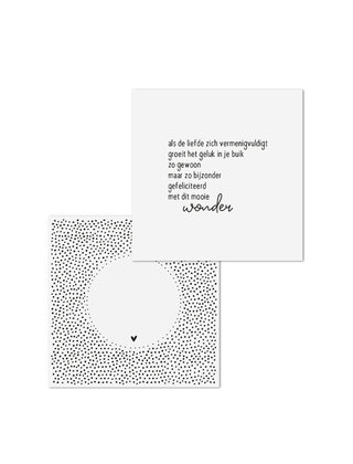 Wenskaart met gedicht zwangerschap - met bedrukte envelop
