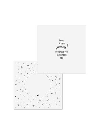 Wenskaart met tekst 'Hoera jij bent jarig...' - met bedrukte envelop