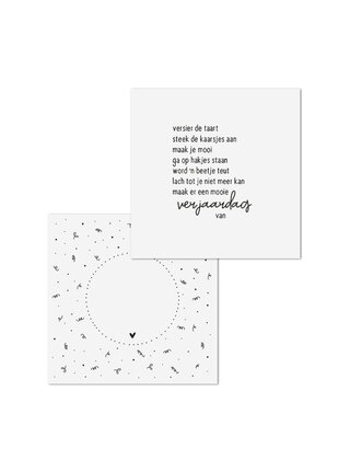 Wenskaart met gedicht verjaardag - met bedrukte envelop