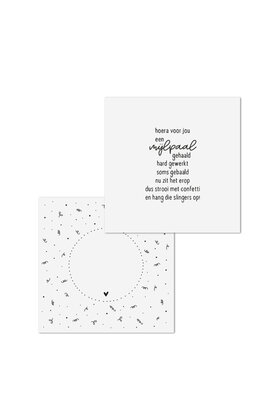 Wenskaart Hoera mijlpaal gehaald! - met bedrukte envelop