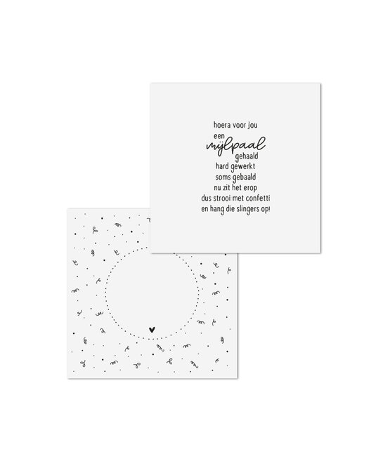 WenskaartHoera mijlpaal gehaald! - met bedrukte envelop WenskaartHoera mijlpaal gehaald! - met bedrukte envelop