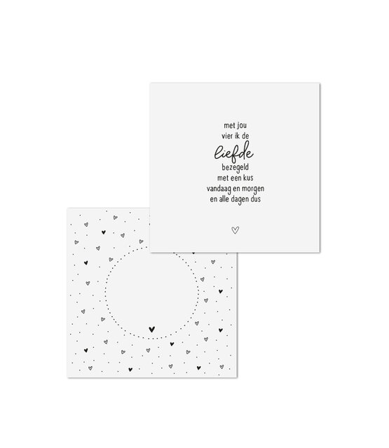 Wenskaart 'Met jouw vier ik de liefde..' - met bedrukte envelop