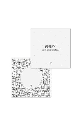 Wenskaart 'Pssst! ik wil je iets vertellen!' - met bedrukte envelop