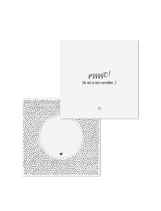 Wenskaart 'Pssst! ik wil je iets vertellen!' - met bedrukte envelop