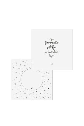 Wenskaart met tekst 'Mijn favoriete plekje is heel dicht bij jou' - met bedrukte envelop