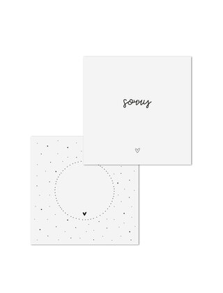 Wenskaart met tekst 'Sorry' - met bedrukte envelop