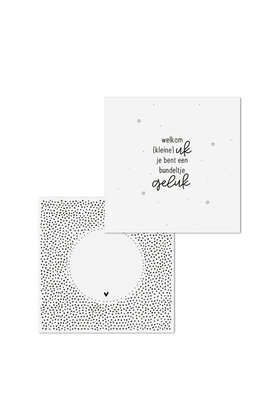 Wenskaart met tekst 'Welkom kleine uk...' - met bedrukte envelop