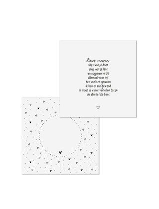 Wenskaart met gedicht 'Lieve mama' - met bedrukte envelop