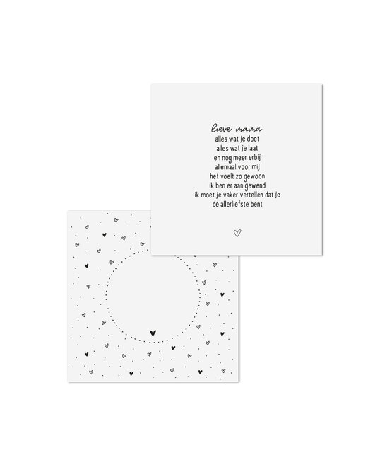 Wenskaart met gedicht 'Lieve mama' - met bedrukte envelop