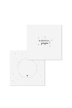 Wenskaart met tekst 'de allerliefste papa' - met bedrukte envelop