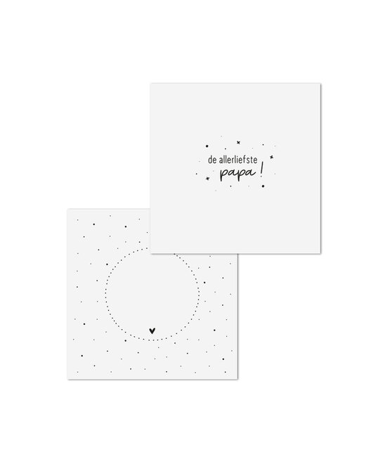 Wenskaart met tekst  'de allerliefste papa' - met bedrukte envelop