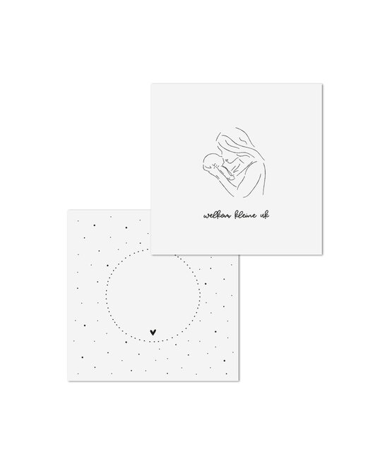 Wenskaart met tekst 'Welkom kleine uk' - met bedrukte envelop