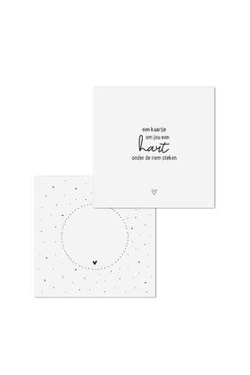 Wenskaart met tekst 'Hart onder de riem...' - met bedrukte envelop