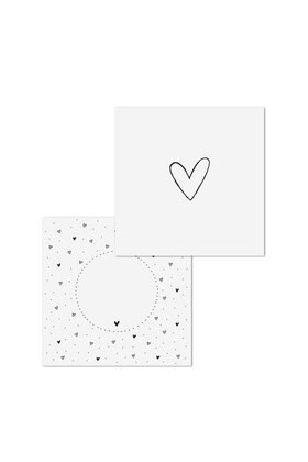Wenskaart met hartje - met bedrukte envelop