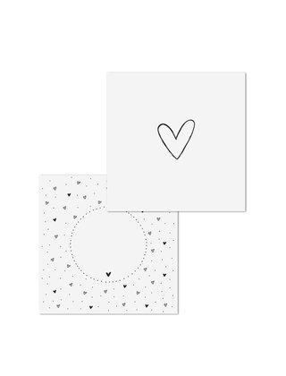 Wenskaart met hartje - met bedrukte envelop