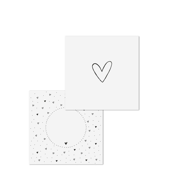 Wenskaart met hartje - met bedrukte envelop