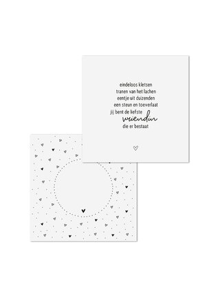 Wenskaart met gedicht vriendin - met bedrukte envelop