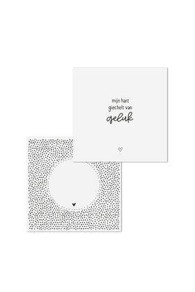 Wenskaart met tekst 'Mijn hart giechelt van geluk' - met bedrukte envelop