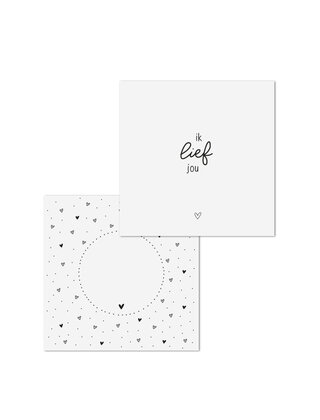 Wenskaart met tekst 'Ik lief jou' - met bedrukte envelop