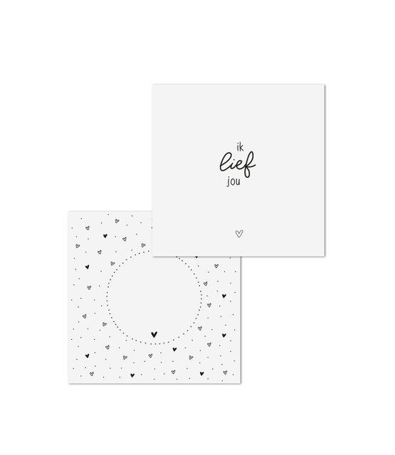 Wenskaart met tekst 'Ik lief jou' - met bedrukte envelop