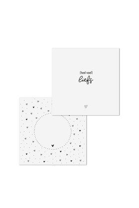 Wenskaart met tekst 'Heel veel liefs' - met bedrukte envelop
