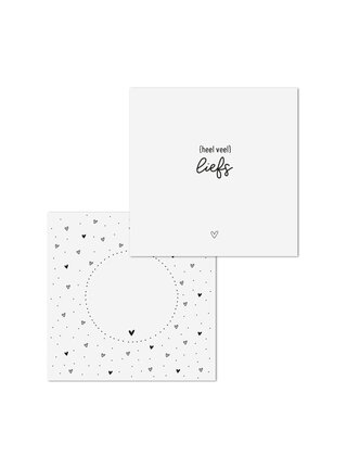 Wenskaart met tekst 'Heel veel liefs' - met bedrukte envelop