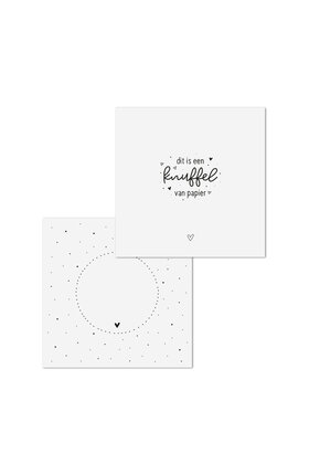 Wenskaart met tekst 'Dit is een knuffel van papier' - met bedrukte envelop