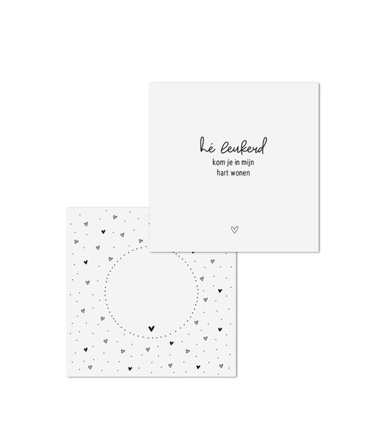 Wenskaart met tekst 'Hé leukerd...'  - met bedrukte envelop