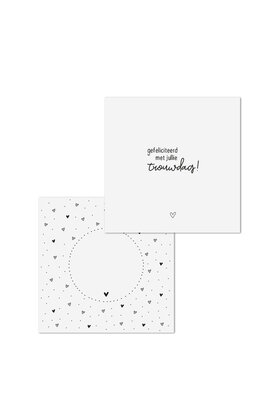 Wenskaart met tekst 'Gefeliciteerd met jullie trouwdag' - met bedrukte envelop