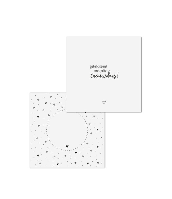 Wenskaart met tekst 'Gefeliciteerd met jullie trouwdag' - met bedrukte envelop