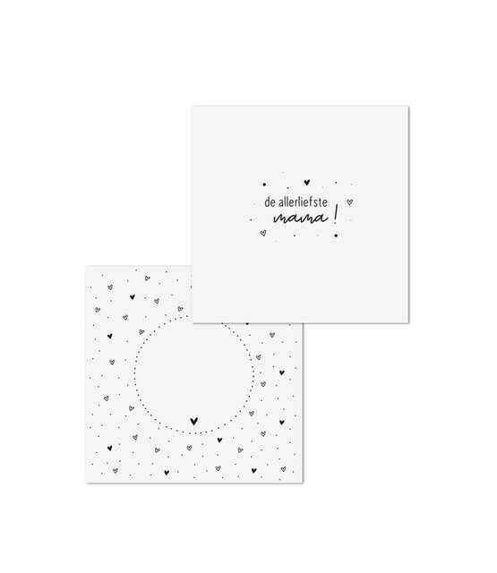Wenskaart met tekst 'De allerliefste mama' - met bedrukte envelop