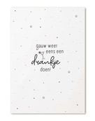 Kaart met tekst 'Gauw weer eens een drankje doen!'