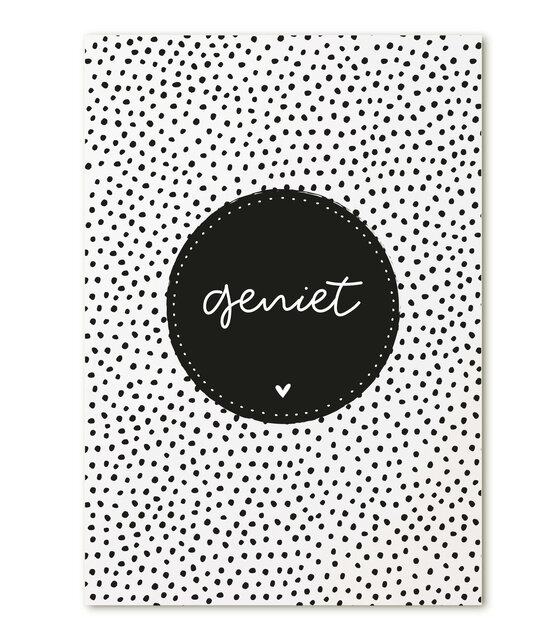 Kaart met tekst Geniet Kaart met tekst Geniet