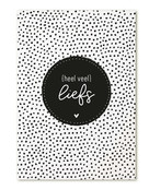 Kaart met tekst 'Heel veel liefs'