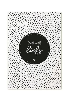 Kaart met tekst 'Heel veel liefs'