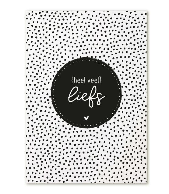 Kaart met tekst 'Heel veel liefs'