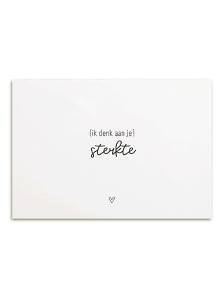 Kaart met tekst 'Ik denk aan je, sterkte'