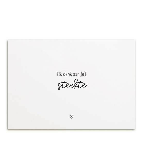 Kaart met tekst  'Ik denk aan je, sterkte'