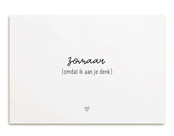 Kaart met tekst 'Zomaar, omdat ik aan je denk'