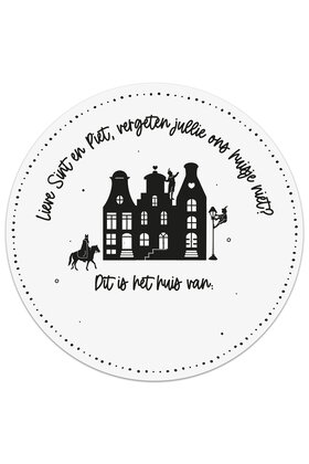 Muurcirkel (binnen) Sinterklaas 'Dit is het huis van ...' - 20cm