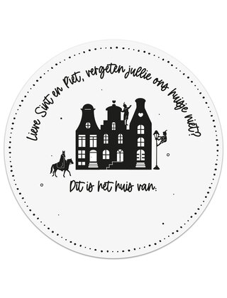 Muurcirkel (binnen) Sinterklaas 'Dit is het huis van ...' - 20cm