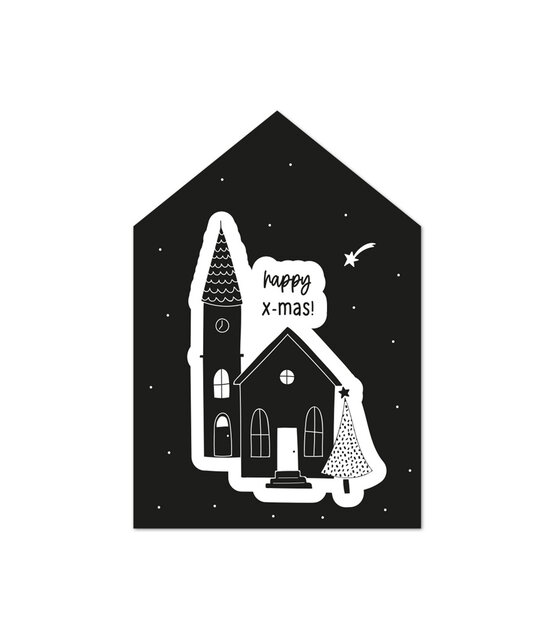 Minikaartje kerst happy x-mas Minikaartje kerst happy x-mas