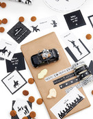 Minikaartje zwart 'Welkom lieve Sint en Piet'