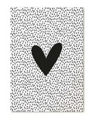 Kaart met zwart wit patroon en hart