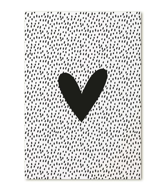 Kaart met zwart wit patroon en hart