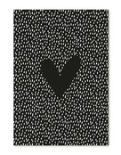 Kaart met zwart wit patroon en hart