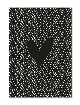 Kaart met zwart wit patroon en hart