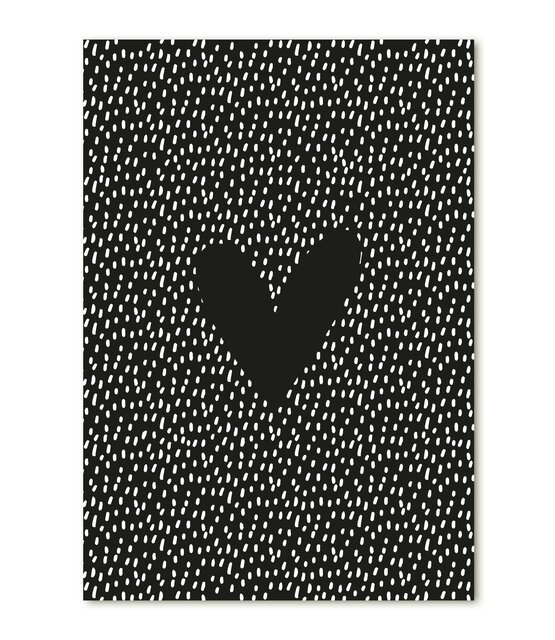 Kaart met zwart wit patroon en hart