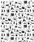 Vel cadeaupapier Sinterklaas zwart wit - A1 formaat