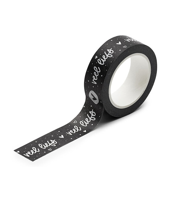 Masking tape zwart met tekst  'Veel liefs'